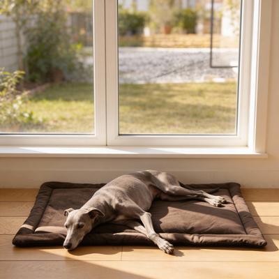 Show full view: Allisandro Waterproof & Non-Slip Dog & Cat Crate Mat, Brown, Small slide 2 of 10