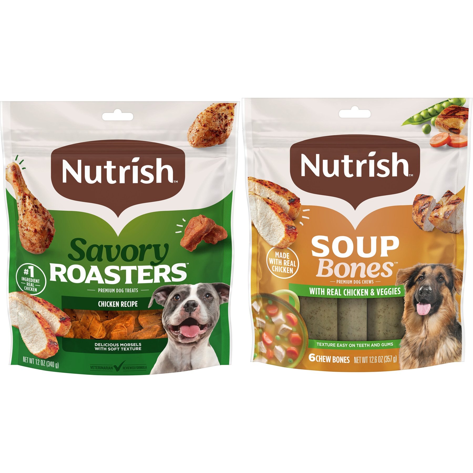 Rachael Ray Nutrish Savory Roasters Roasted Chicken + Soup Bones Chicken & Veggies Flavor Dog Treats