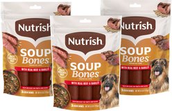 Nutrish Soup Bones Premium Beef & Barley Flavor Dog Treats, 6.3-oz bag, bundle of 3 (Rachael Ray)