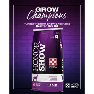 Purina Animal Nutrition Honor Show Showlamb Grower 15% DX Sheep Feed, 50-lb bag