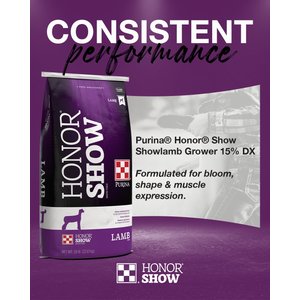 Purina Animal Nutrition Honor Show Showlamb Grower 15% DX Sheep Feed, 50-lb bag