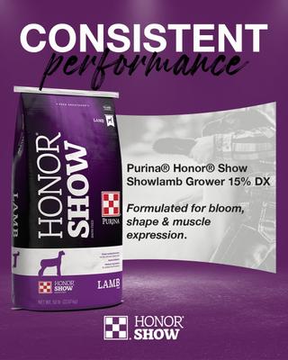 Show full view: Purina Animal Nutrition Honor Show Showlamb Grower 15% DX Goat & Sheep Feed, 50-lb bag slide 4 of 6