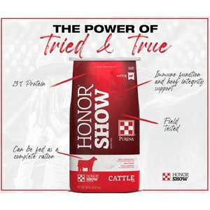 Purina Animal Nutrition Honor Show Fitter’s Edge 13 DX Cattle Feed, 50-lb bag