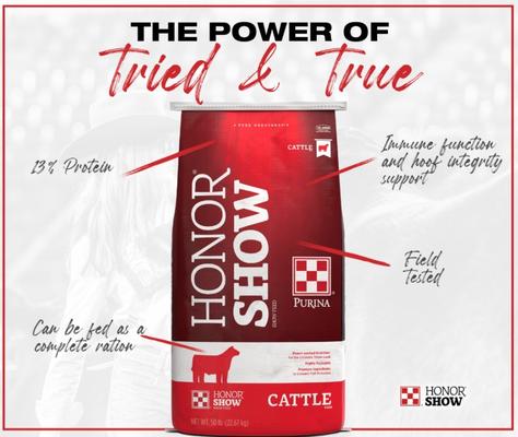 Show full view: Purina Animal Nutrition Honor Show Fitter’s Edge 13 DX Cattle Feed, 50-lb bag slide 4 of 4