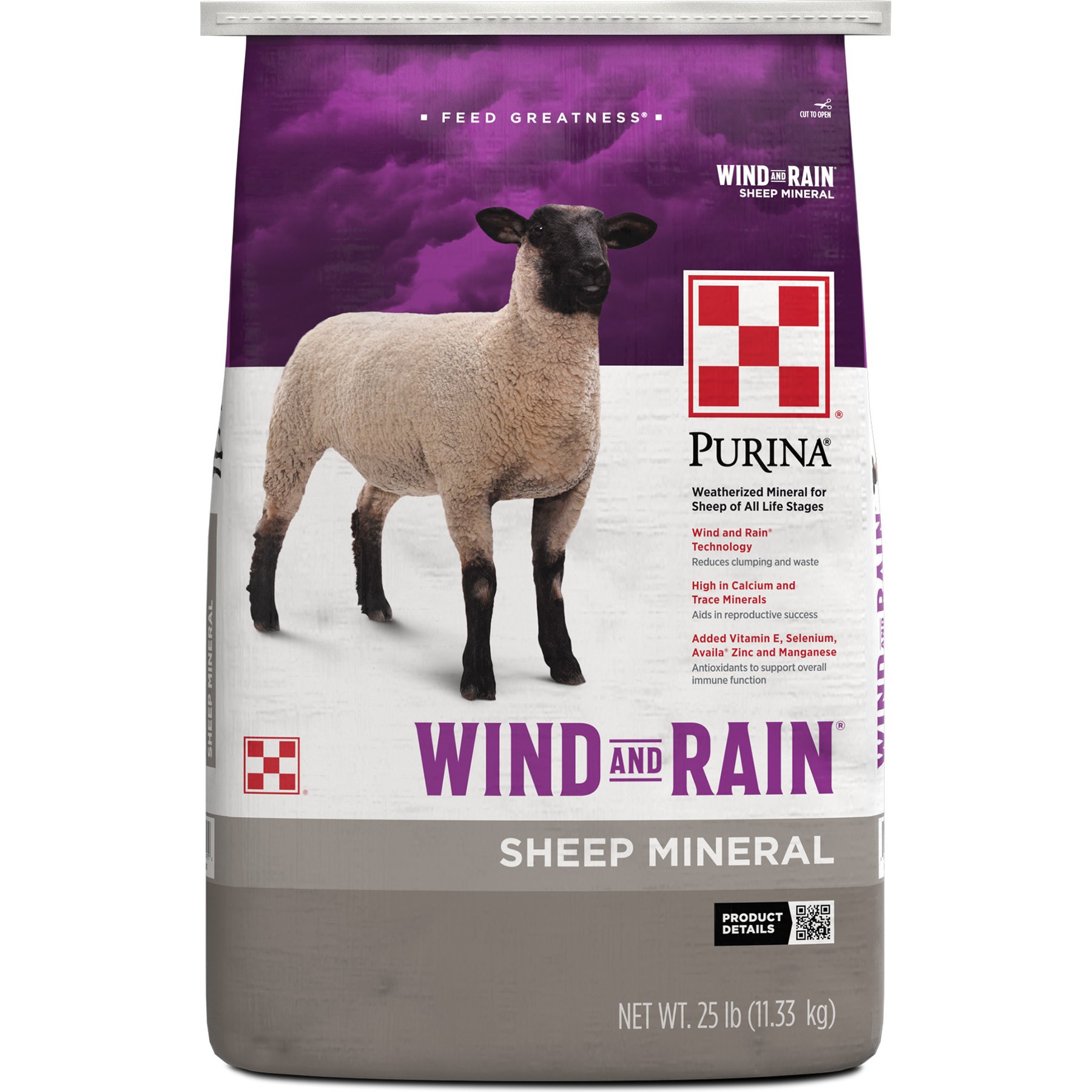 Purina Animal Nutrition Wind & Rain Sheep Mineral Feed, 25-lb bag