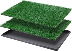 LOOBANI Grass Pad Tray Dog Litter Box with 2 Pack Replacement Grass Pee Pads, 20 x 30-in