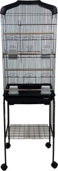 YML Tall Shell Top Small Bird Cage with Wheeled Stand, Large: 18 x 14 x 59-in, Black