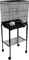 YML Square Top Small Bird Cage with Wheeled Stand, Medium: 18 x 14 x 49-in, Black slide 2 of 4