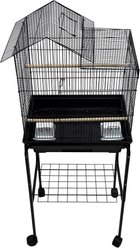 YML Villa Top Small Bird Cage with Wheeled Stand, Medium: 18 x 14 x 49-in, Black slide 2 of 4