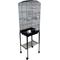 Show in main carousel: YML Tall Shell Top Small Bird Cage with Wheeled Stand, Large: 18 x 14 x 59-in, Black slide 2 of 3