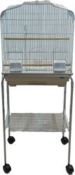 YML Shell Top Small Bird Cage with Wheeled Stand, Medium: 18 x 14 x 49-in, White