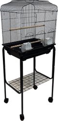 YML Shell Top Small Bird Cage with Wheeled Stand, Medium: 18 x 14 x 49-in, Black slide 2 of 3