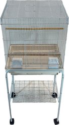 YML Square Top Small Bird Cage with Wheeled Stand, Medium: 18 x 14 x 49-in, White slide 2 of 4