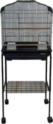 YML Shell Top Small Bird Cage with Wheeled Stand, Medium: 18 x 14 x 49-in, Black