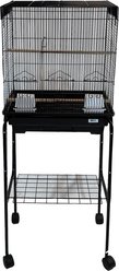 YML Square Top Small Bird Cage with Wheeled Stand, Medium: 18 x 14 x 49-in, Black slide 1 of 4