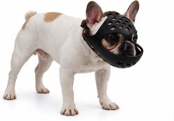 Labra Short Snout Flexible Silicone Dog Muzzle, Black, Small