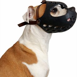 Labra Short Snout Flexible Silicone Dog Muzzle, Black, Large