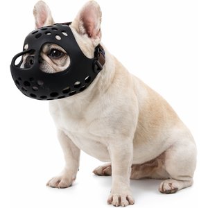 Labra Short Snout Flexible Silicone Dog Muzzle, Black, Medium