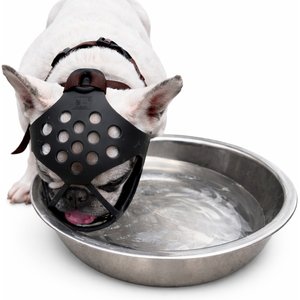Labra Short Snout Flexible Silicone Dog Muzzle, Black, Medium