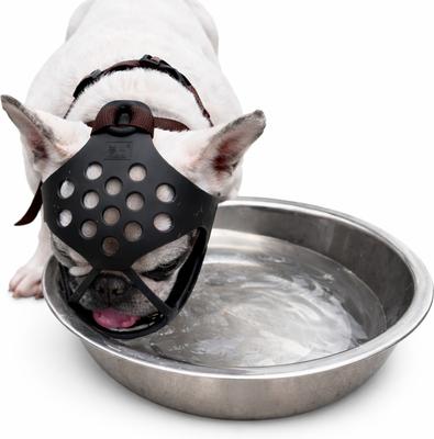 Show full view: Labra Short Snout Flexible Silicone Dog Muzzle, Black, Small slide 3 of 5