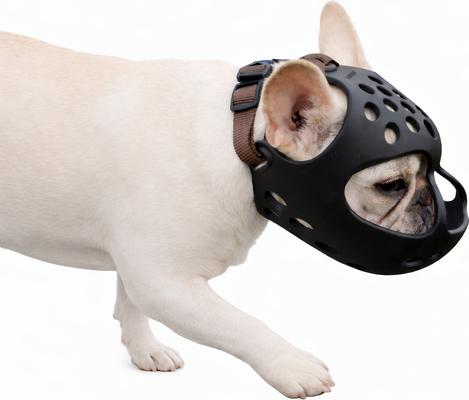 Show full view: Labra Short Snout Flexible Silicone Dog Muzzle, Black, Small slide 4 of 5