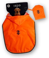 IZOD Pet Dog Packable Raincoat, Orange, Small