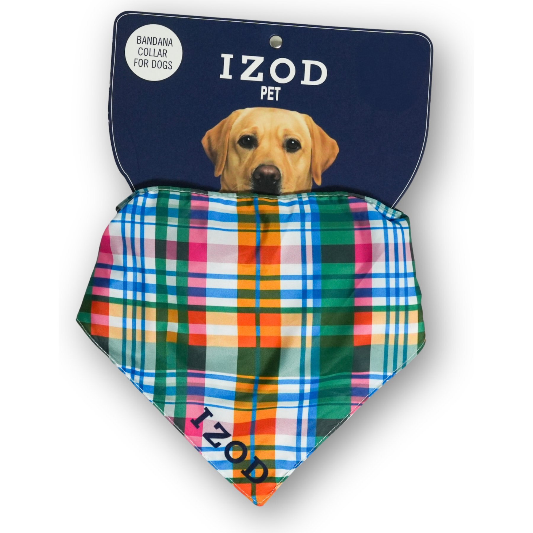 IZOD Pet Dog Bandana, Multi Plaid, Small