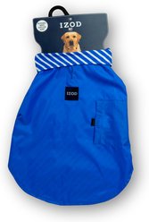IZOD Pet Frandy Dog Raincoat, Blue/White Stripe, Medium