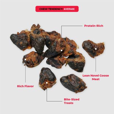 Show full view: Dog Nip Whole Geese Hearts High Protein Dehydrated Dog Treats, 3.52-oz pouch slide 3 of 8