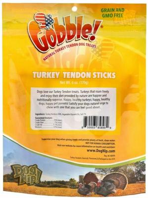 Show full view: Dog Nip Gobble Turkey Tendon Sticks High Protein Dehydrated Dog Treats, 6-oz pouch slide 7 of 7