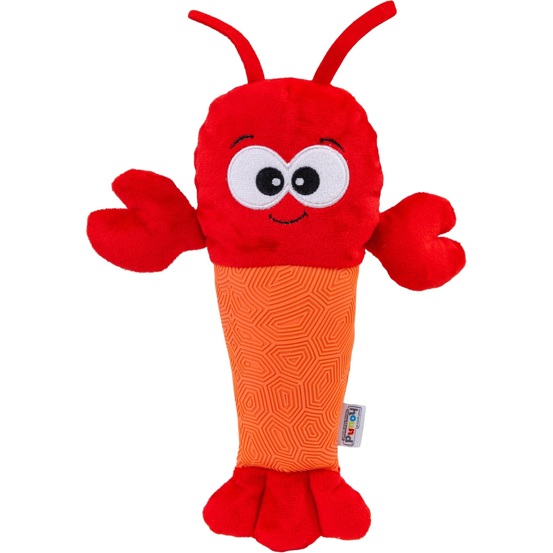 Outward Hound Lobster Coated Critterz Squeaky Fetch Plush Dog Toy, Red, Medium: 10.4-in