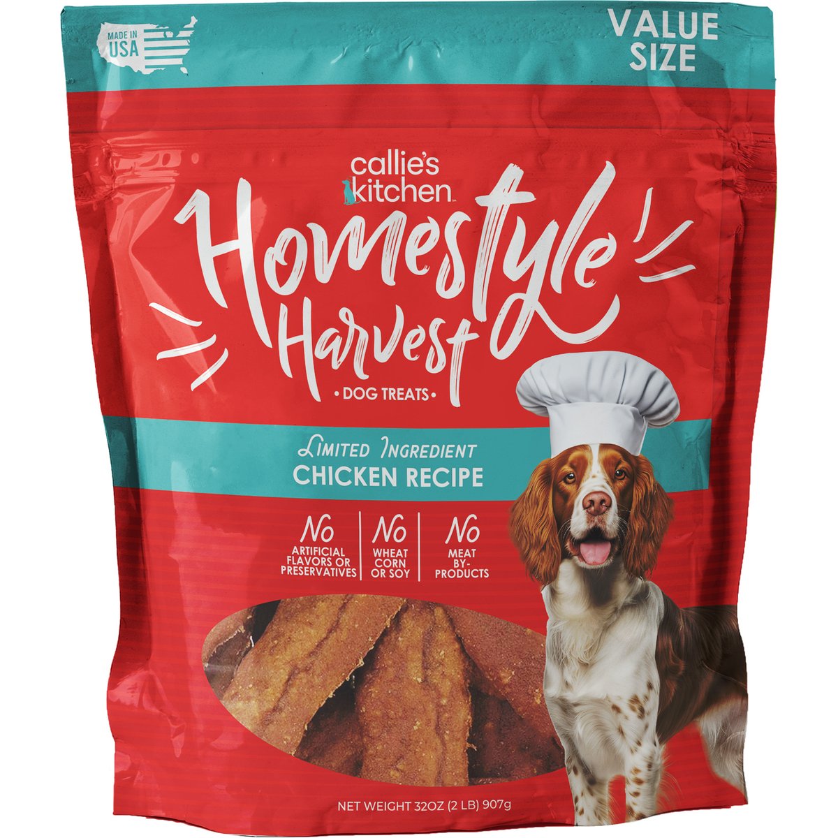 Callie's Kitchen Homestyle Harvest Grain-Free Chicken Jerky Dog Treats, 2-lb bag