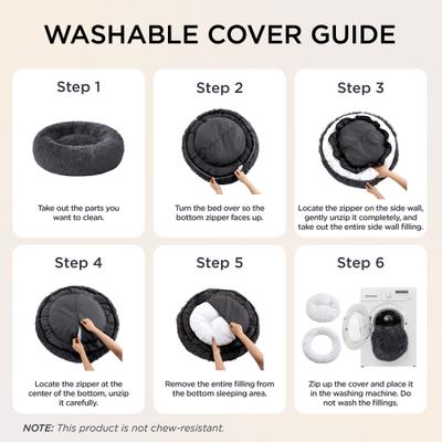 Show full view: Bedsure Plus Version Removable Cover Dog Bed, Grey, X-Large slide 6 of 8