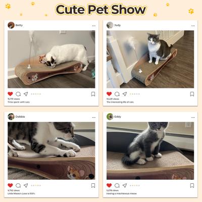 Show full view: Coziwow Cat Scratcher Lounge Bed with Catnip, Brown slide 10 of 13