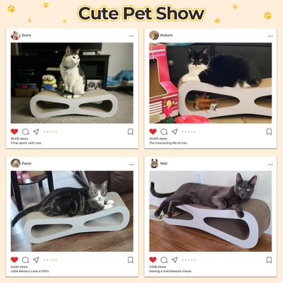 Show full view: Coziwow Wave Cat Scratcher Lounge Toy with Catnip, White slide 8 of 12