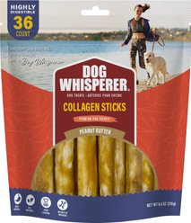 Dog Whisperer Collagen 4-inch Peanut Butter Sticks, 7.4-oz, 36 count