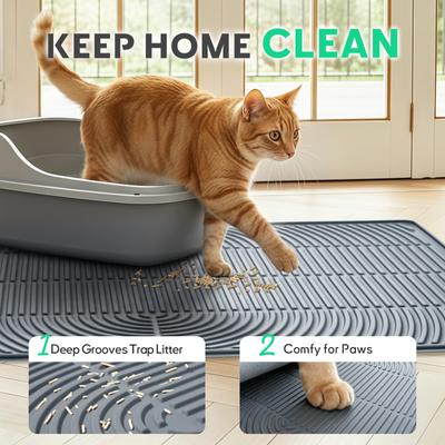 Show full view: Mora Pets Hassle-Free Silicone Multi Cat Litter Mat, 40 x 28-in slide 3 of 9
