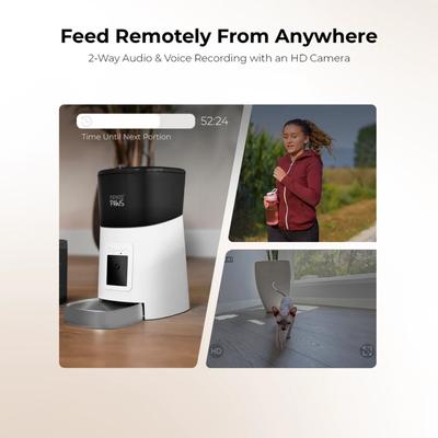 Show full view: Penthouse Paws Smart HD Automatic Dog & Cat Feeder, White/Stainless Steel slide 6 of 10