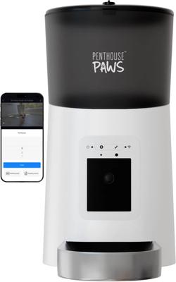 Show full view: Penthouse Paws Smart HD Automatic Dog & Cat Feeder, White/Stainless Steel slide 2 of 10