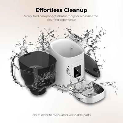 Show full view: Penthouse Paws Smart HD Automatic Dog & Cat Feeder, White/Stainless Steel slide 5 of 10