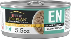 Purina Pro Plan Veterinary Diets EN Gastroenteric Savory Selects in Gravy with Chicken Wet Cat Food, 5.5-oz can, case of 24