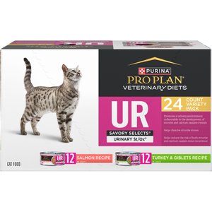 Purina Pro Plan Veterinary Diets UR Urinary St/Ox Savory Selects Variety Pack Wet Cat Food, 5.5-oz, case of 24