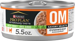 Purina Pro Plan Veterinary Diets OM Overweight Management Savory Selects Wet Cat Food, 5.5-oz, case of 24