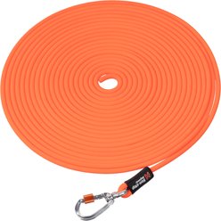 Non-stop Dogwear Protector Round Long Line Dog Leash, Orange, 10-m long, 2/5-in wide
