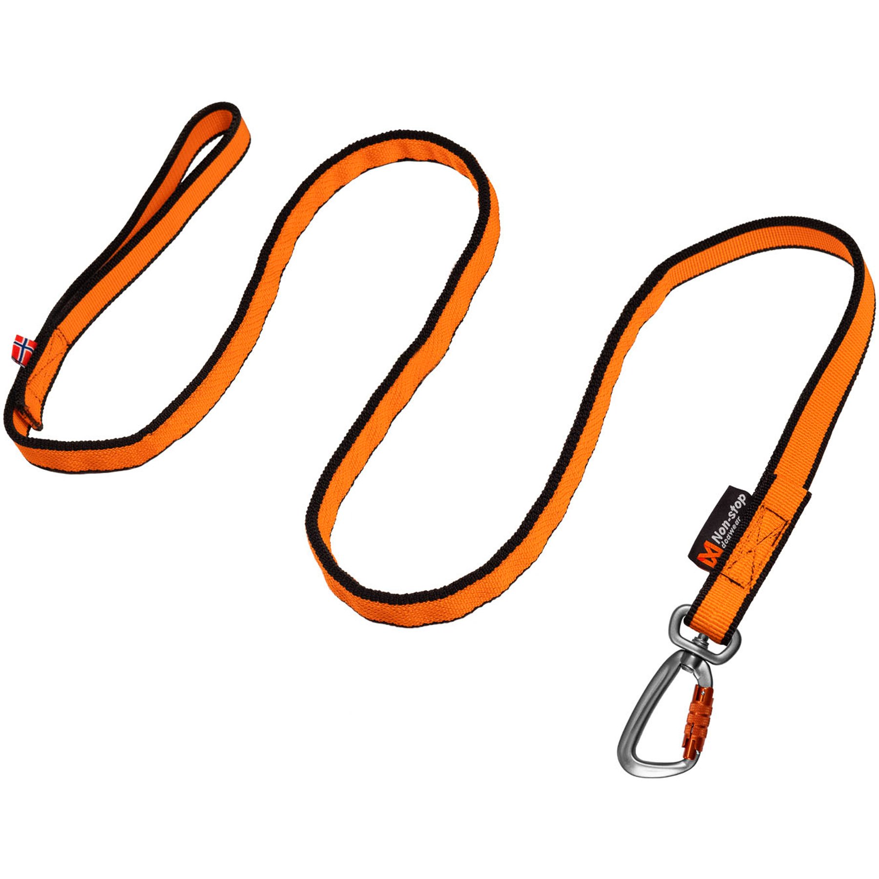 Non-stop Dogwear Bungee Dog Leash, Black/Orange, 2.0-m long, 23-mm wide