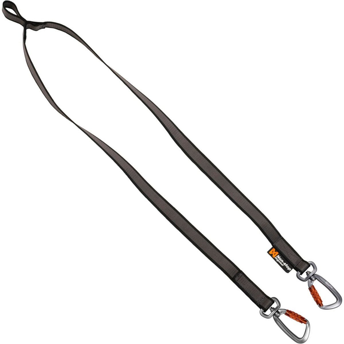 Non-stop Dogwear Touring Double Dog Leash, Black/Grey, 23-mm wide