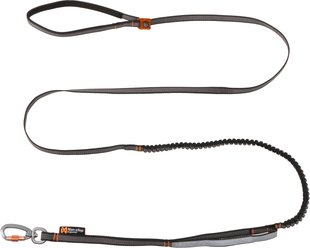 Non-stop Dogwear Touring Bungee Adjustable Dog Leash, Black/Grey, 23-mm wide