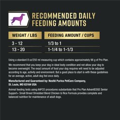 Purina Pro Plan AdvantEDGE Senior Support Plus Small Breed Shredded Blend Chicken & Rice Formula Senior Dry Dog Food, 3.5-lb bag slide 2 of 7