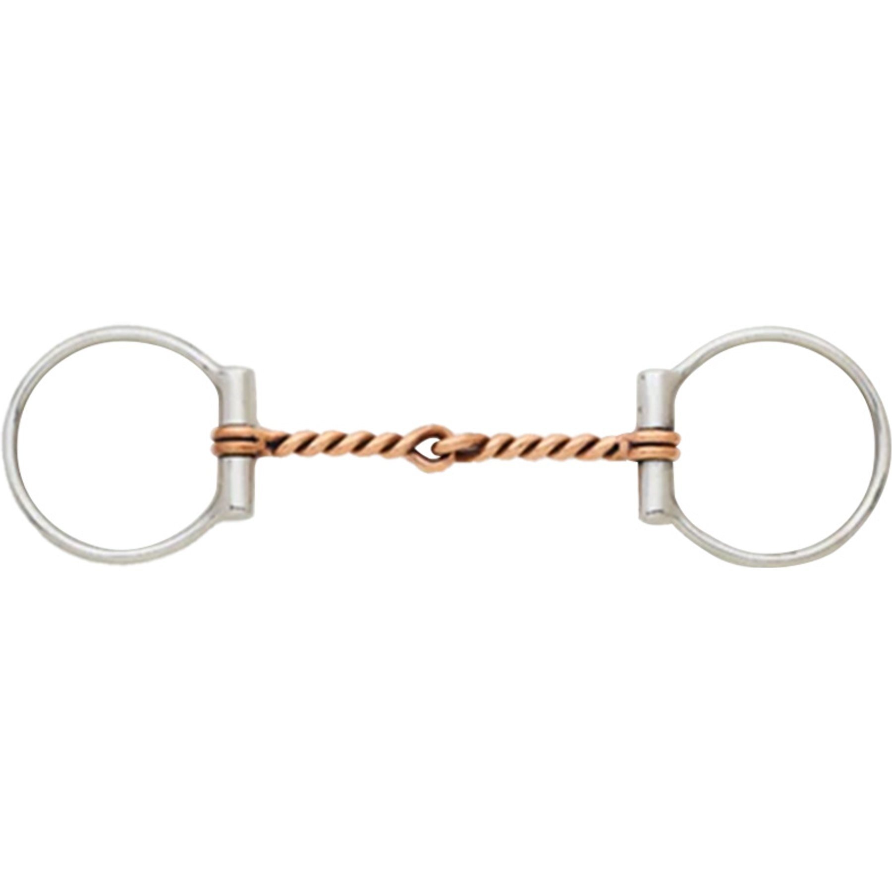 Centaur Ranch Turn-Two Stainless Steel Copper Twisted Wire D-Ring Horse Bit, 5-in