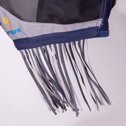 Shires Equestrian Products Fine Mesh Horse Fly Mask with Ears & Nose Fringe, Navy, Cob slide 2 of 9